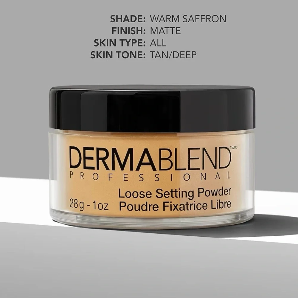 Dermablend Loose Setting Powder Warm Saffron Matte Finish Long Wear Makeup 1 oz
